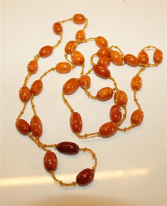 Amber bead necklace